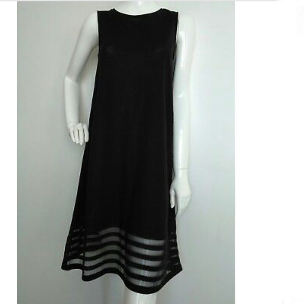COS Black Sleeveless A-Line Dress with sheer accents at hem Size XS - Picture 12 of 15